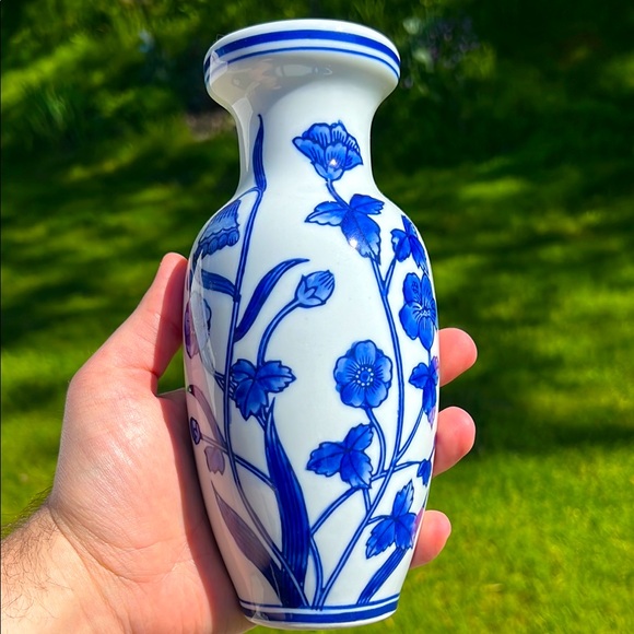 Vintage | Wall Decor | Vtg Blue And White Chinoiserie Floral Porcelain ...